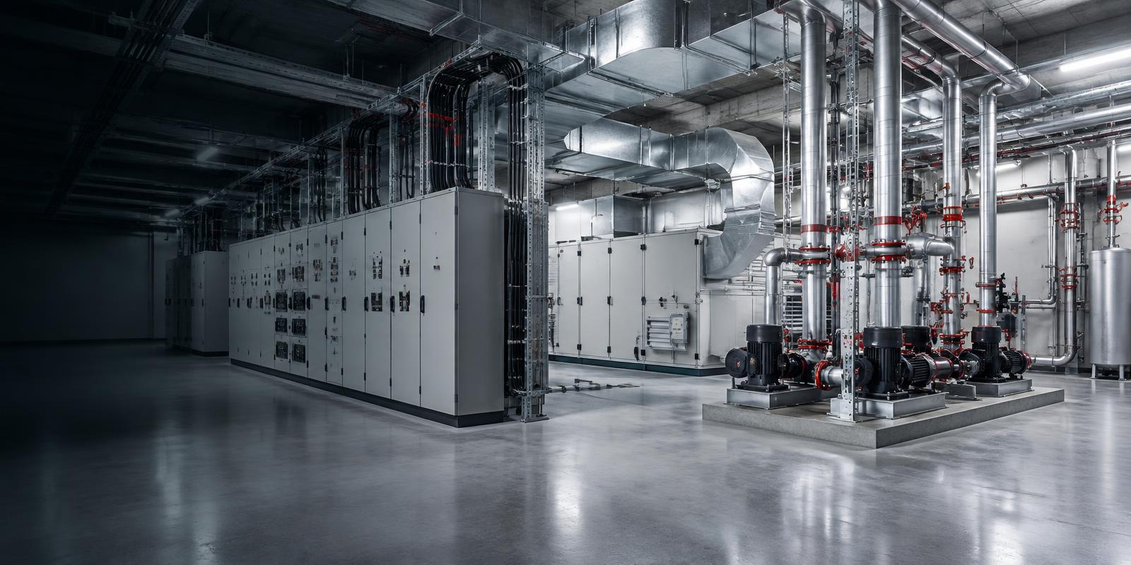 Integrated electrical, mechanical and HVAC installation in a modern plant room